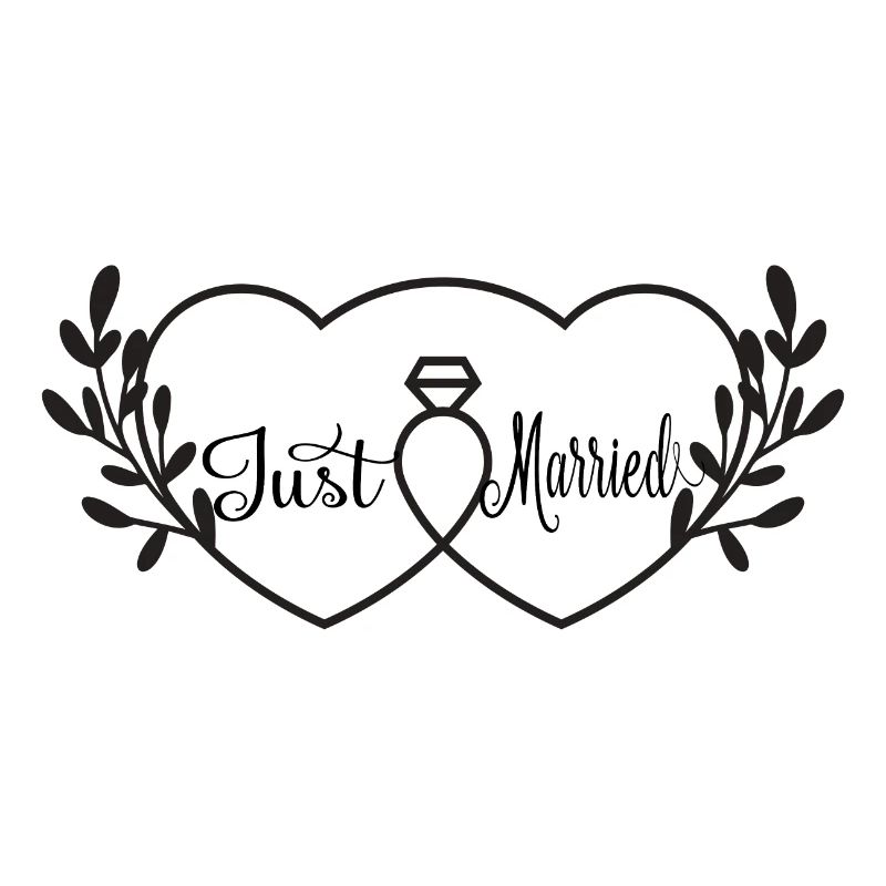 Cœurs entrelacés et bague -  Just Married