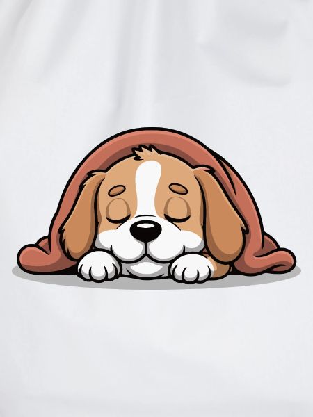 Schlafender Beagle unter Decke