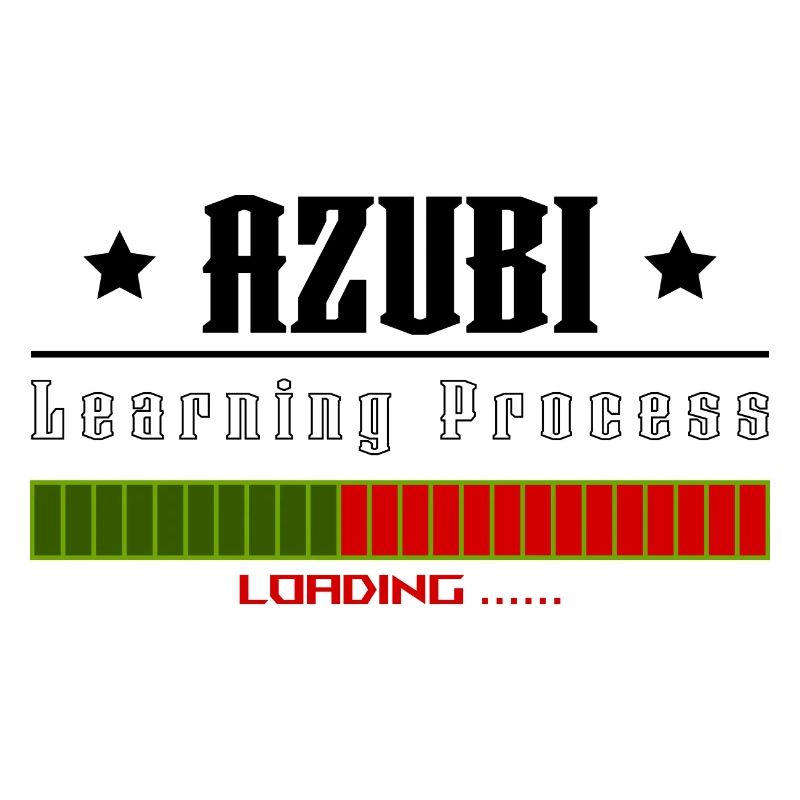 AZUBI learning process loading white tshirt