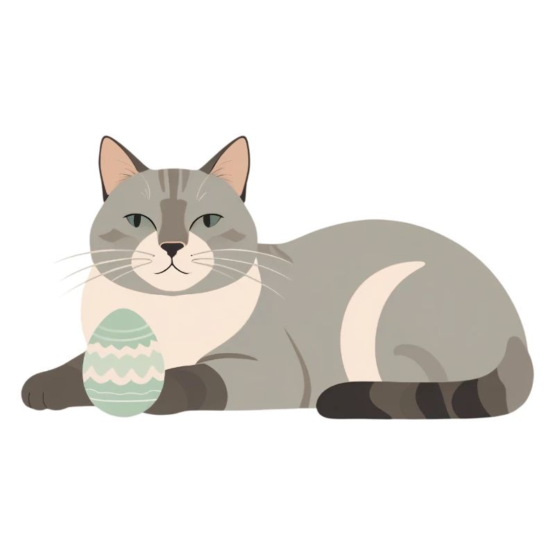 Easter Cat in Pastel Grey