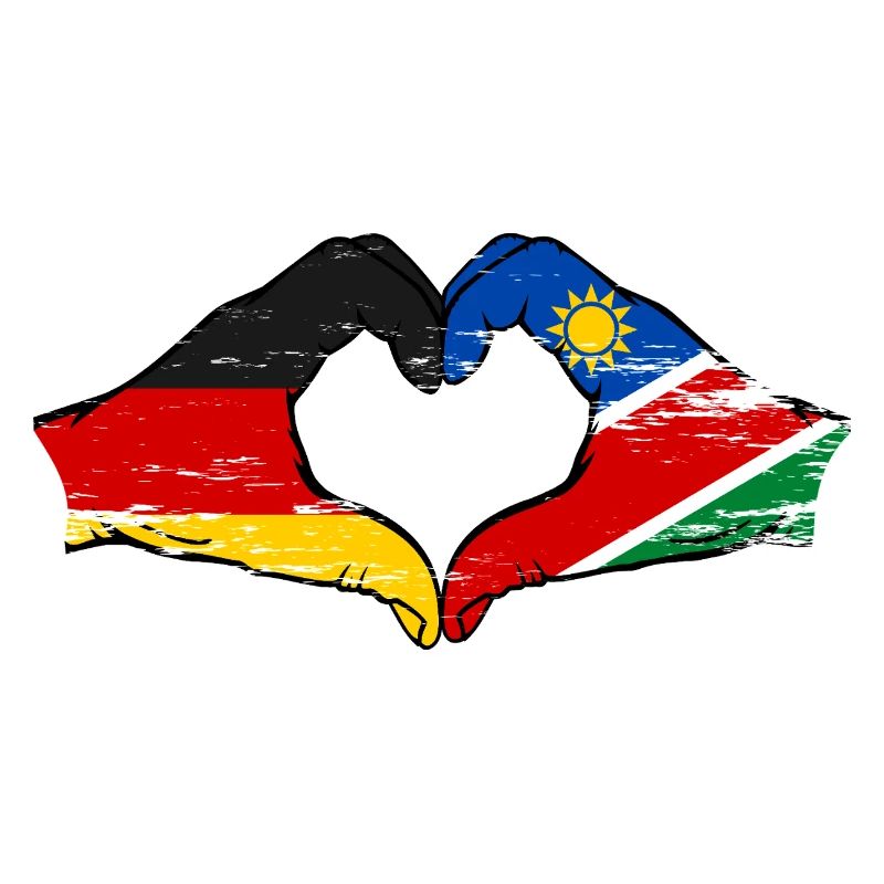 Germany Namibia Flag Hands Heart Shape Used