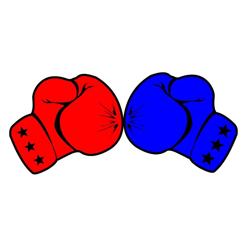 Two boxing gloves red and blue