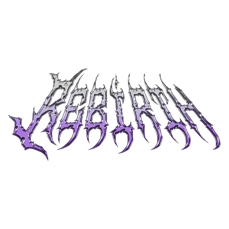 Rebirth - cold metal chrome text