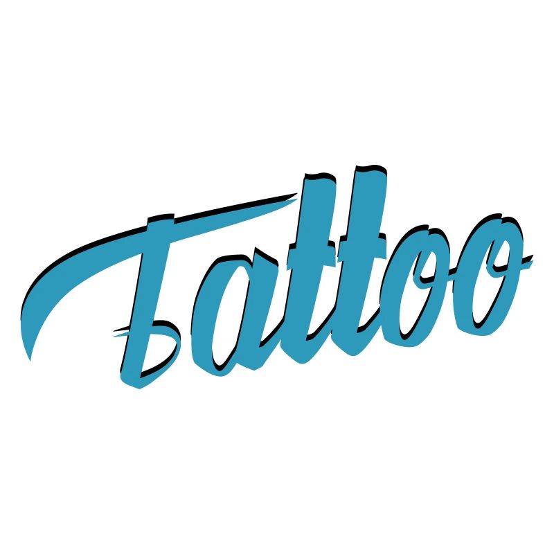 Tattoo Script in Teal