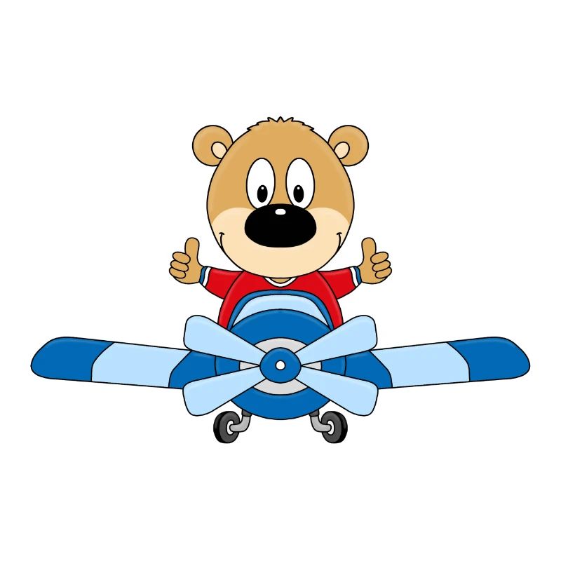 TEDDY - BÄR - TEDDYBÄR - FLUGZEUG - PILOT