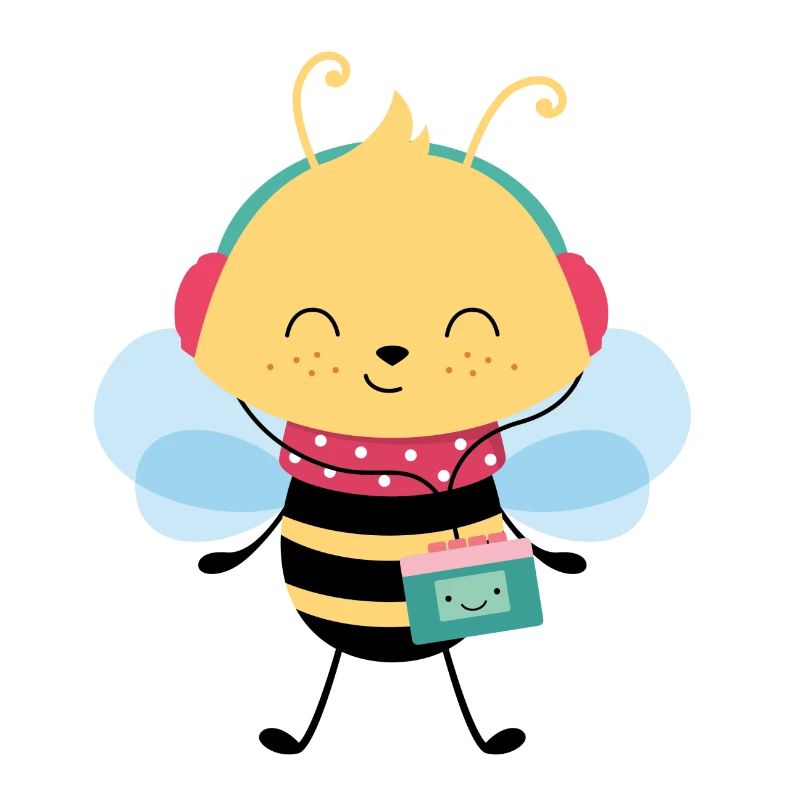 Bee with Walkman