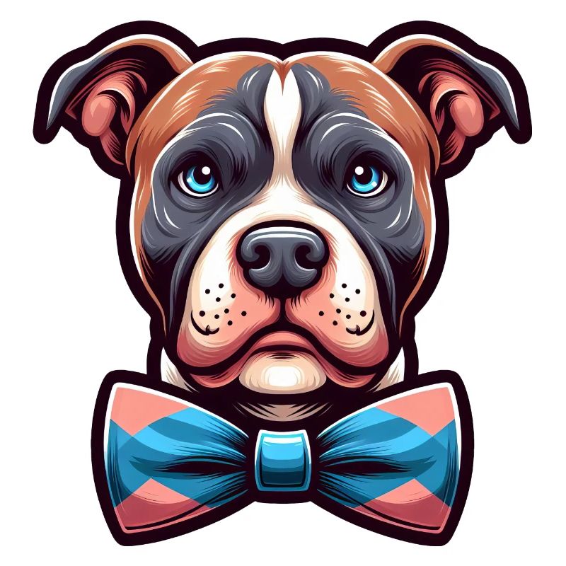Pitbull Wearing a Bowtie