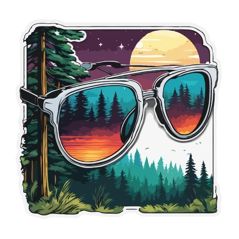 Sunglasses / Reflection / Forest / Reflection