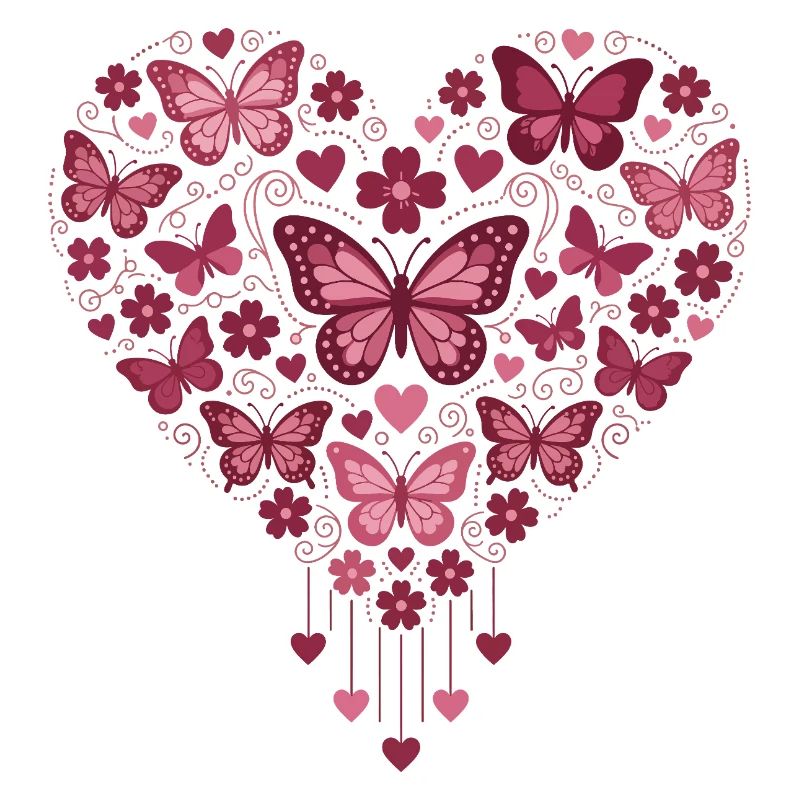 Butterfly Heart Floral Glow