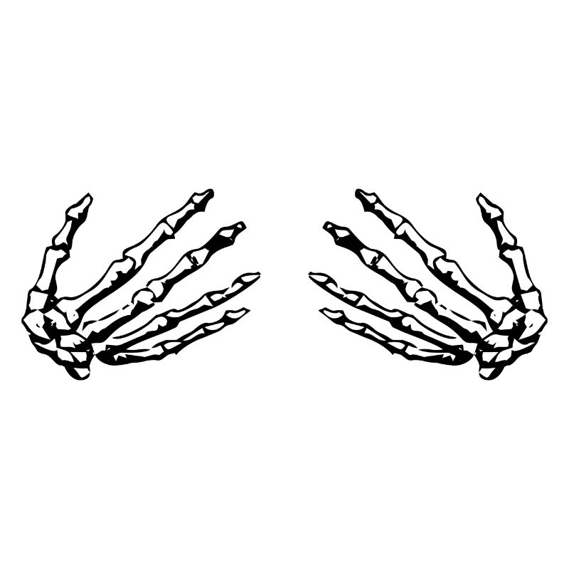 skeleton hands holding boobs