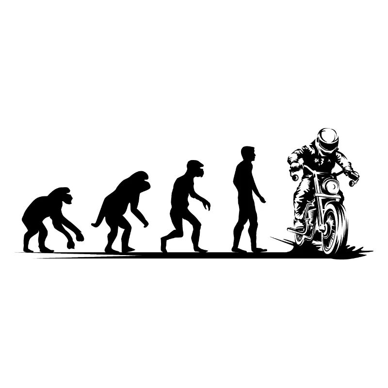 Motorcycle Evolution Funny Biker Cafe Racer Icon