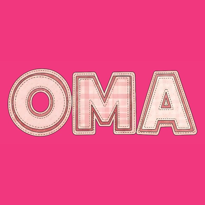 Oma Retro Schriftzug Geschenk Idee Patchwork