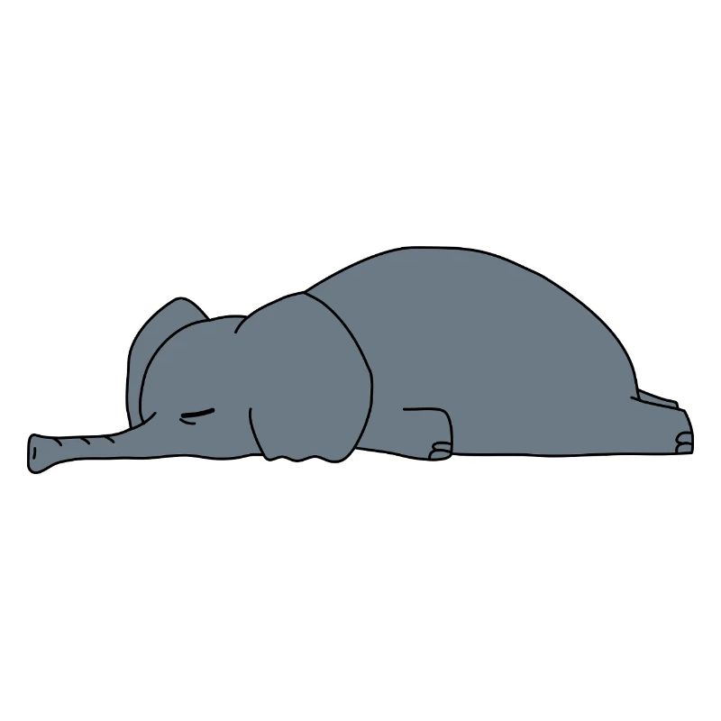 Lazy Elephant Sleeping Funny Sarcasm Animal Design