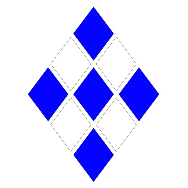Diamond Pattern Blue White
