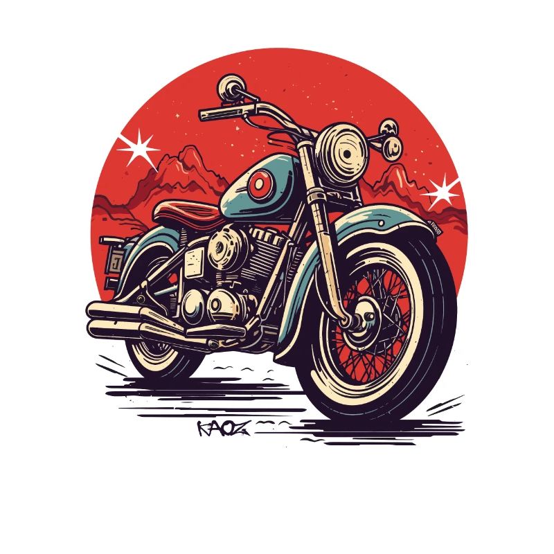 Large Chopper Motorcycle