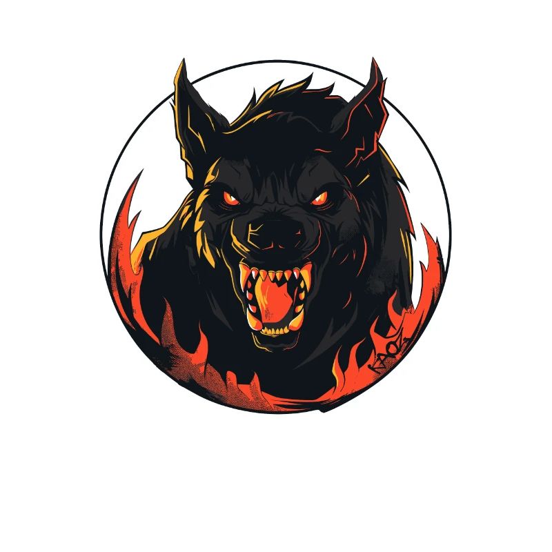 Terrifying evil werewolf from hell