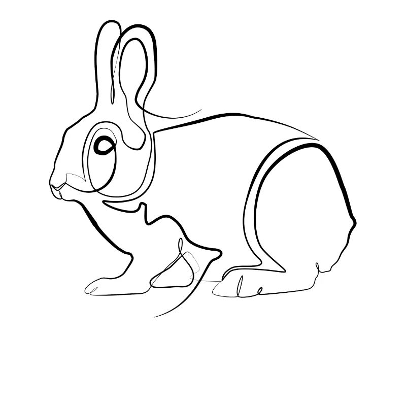 Rabbit Rabbit - one-line drawing