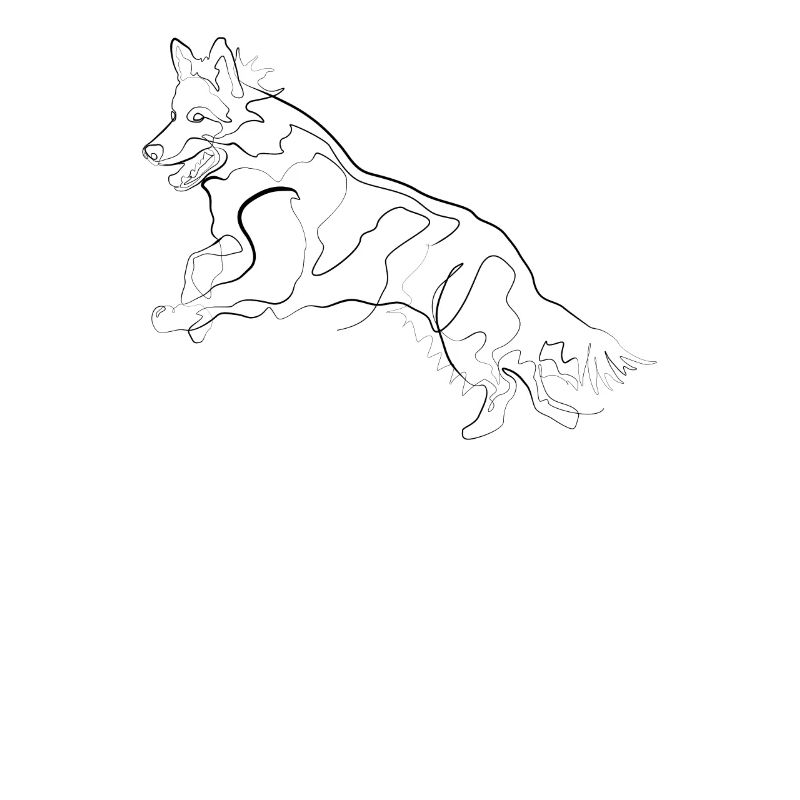 German Shepherd - one line drawing