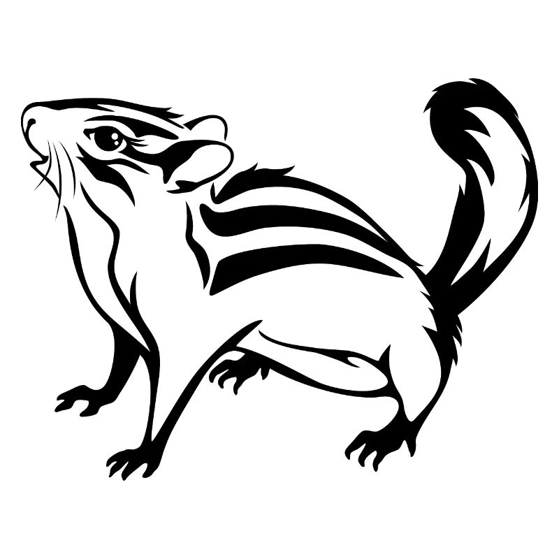 Outlined cute chipmunk