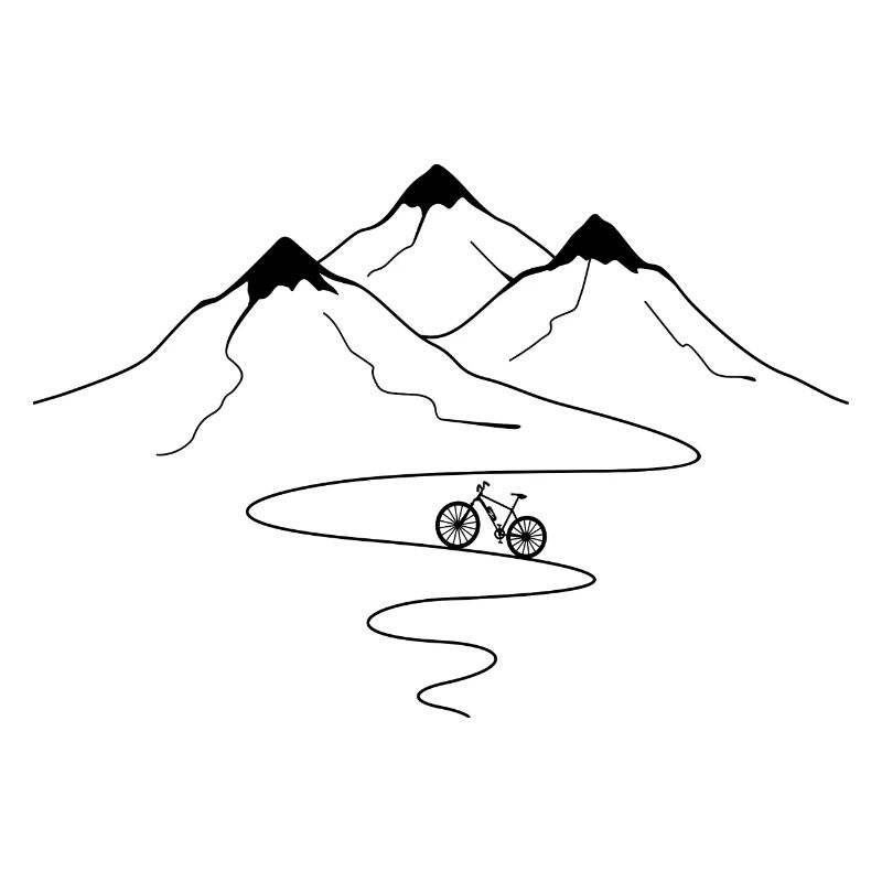 Mountain path curves and ebike -