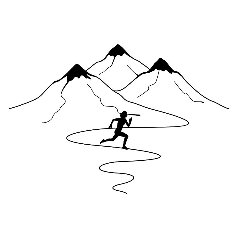 Mountain path curves and runs -