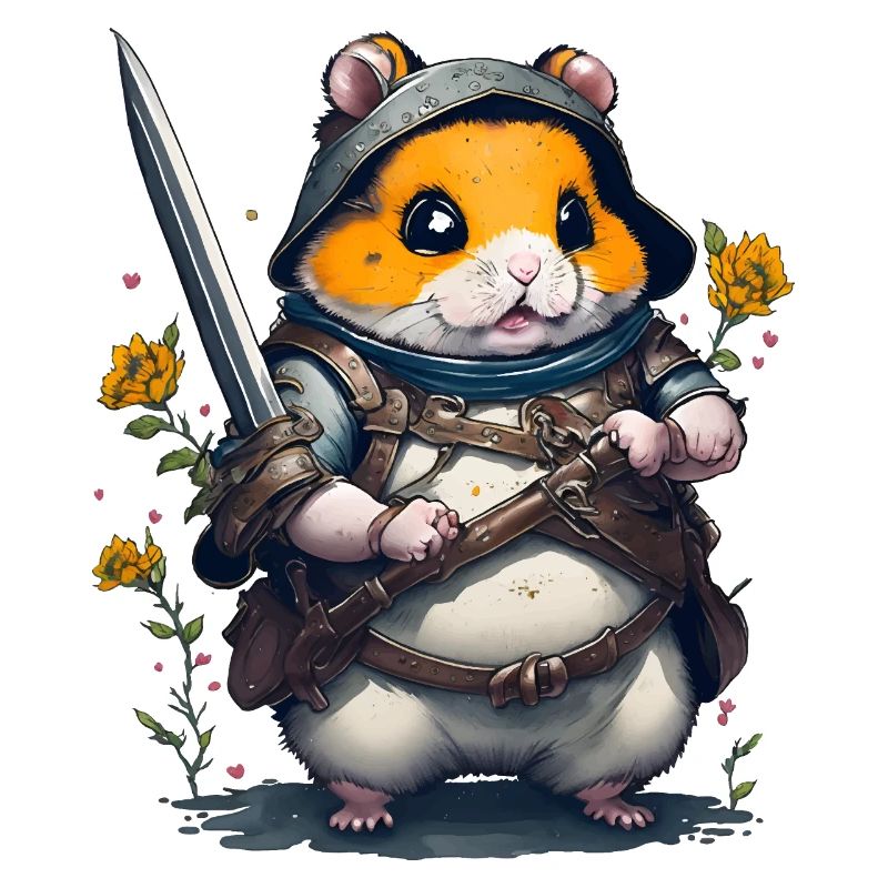 Ninja Hamster-Held des Gartens