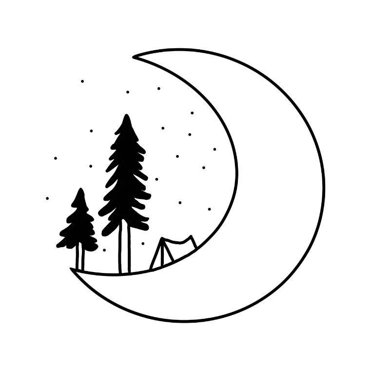 Camping under the moonlight