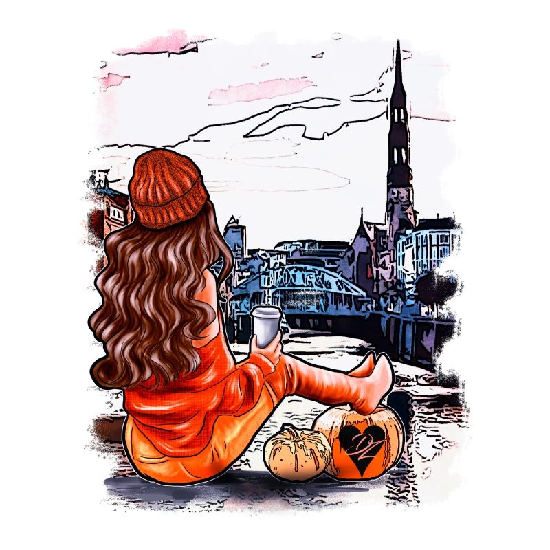 Hamburg Skyline Illustration