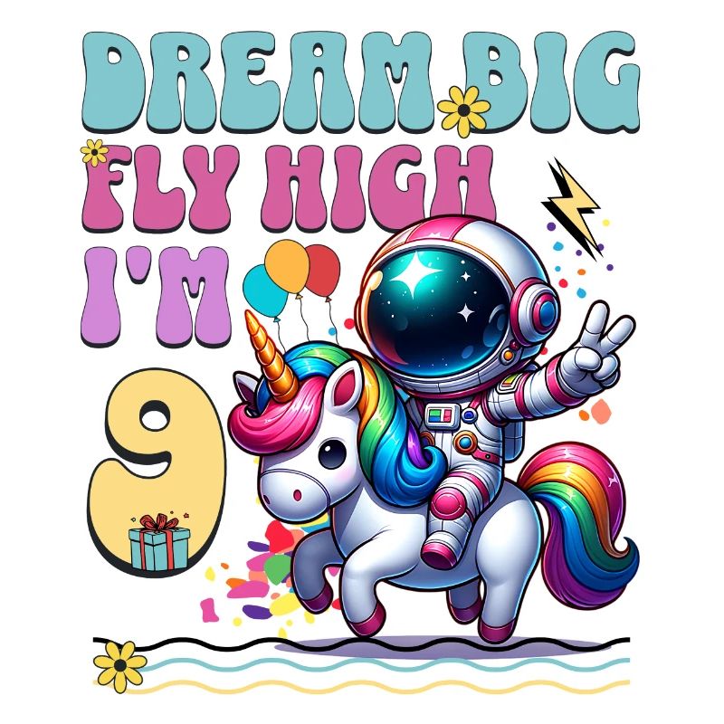 Astronaut Einhorn 9. Geburtstag