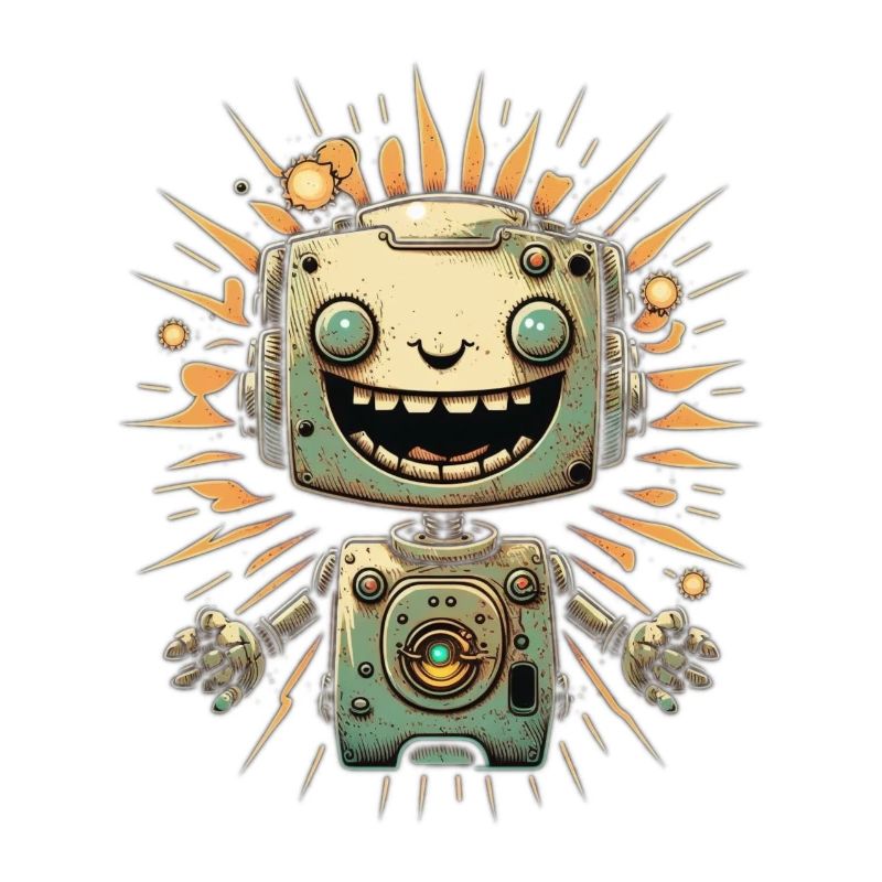 Sunburst Robot Grin