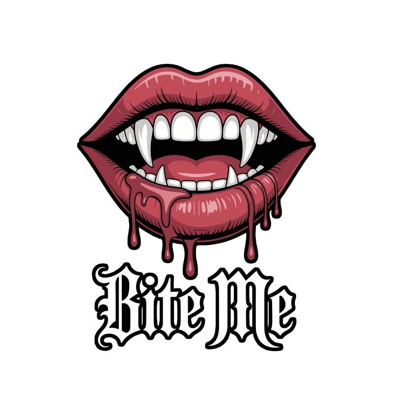 Vampiric lips with greed and bite