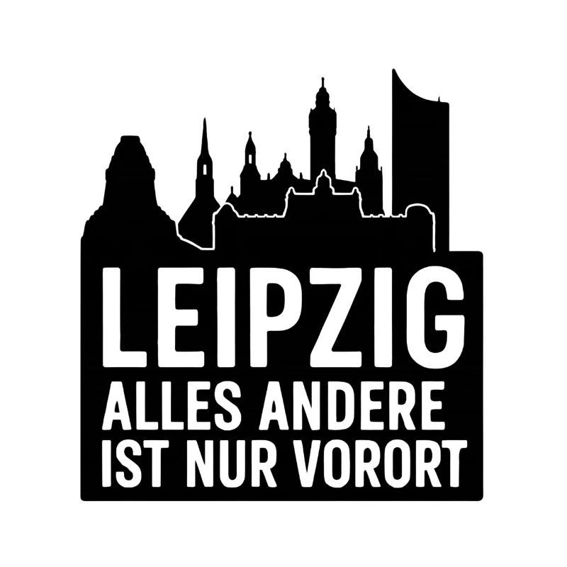 Leipzig Skyline Silhouette Text Design Stadt