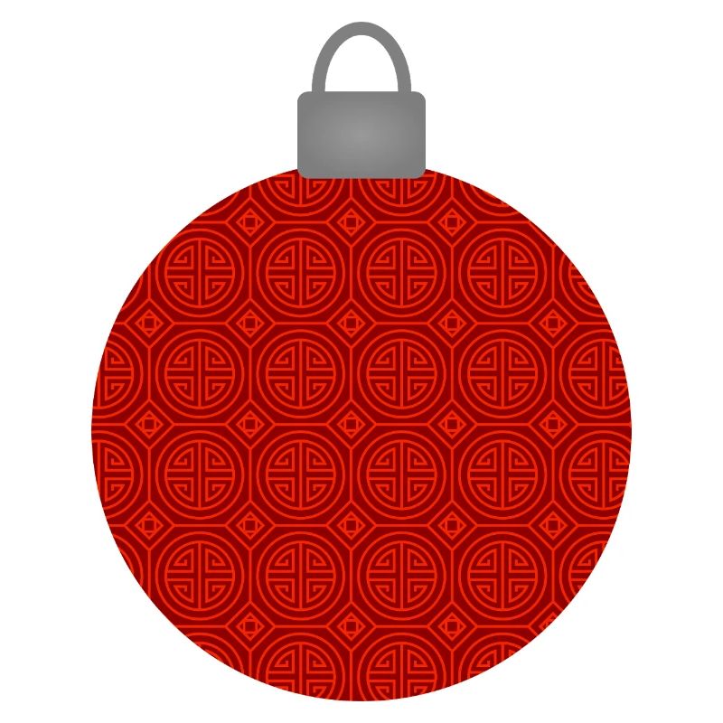 Rotes Rundmuster Weihnachtskugel