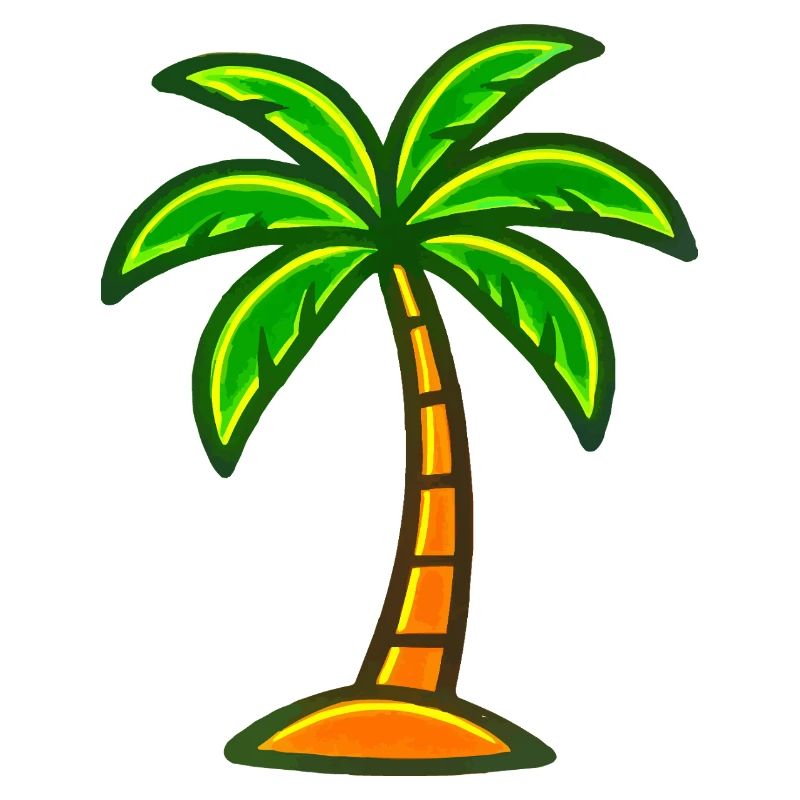Neon Palm Tree Caribbean Design