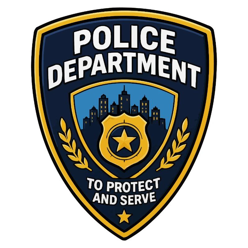 Polizei Abzeichen Patch Stadt Skyline