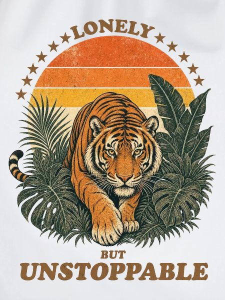 Lonely But Unstoppable - Retro Tiger