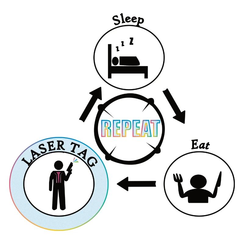 Lasertag manger dormir répéter
