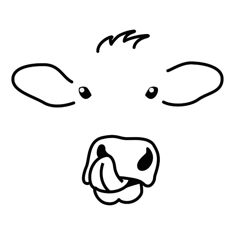 Vache mignonne Expression du visage
