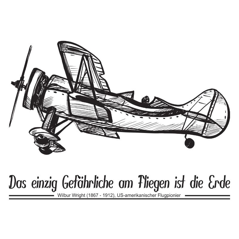 Flugzeug Propeller Old Timer Pilot-Spruch, schwarz