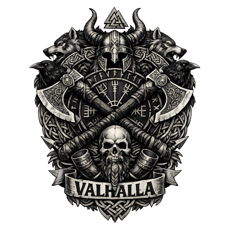 Valhalla-Schädel-Wikingerwappen