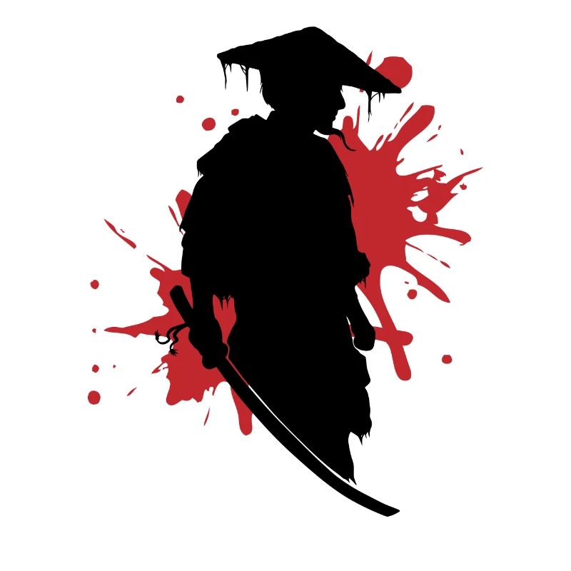 Samurai Kampfgeist Tinte Splash Kunst