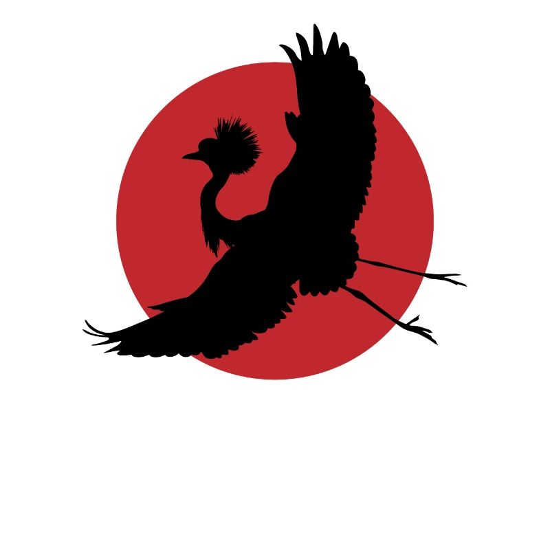 Flying Crane Silhouette Art