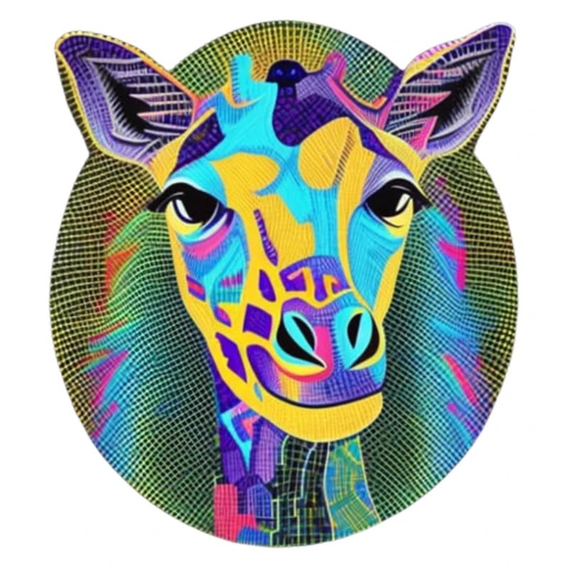 Multicolored Quantum Mosaic Giraffe 2