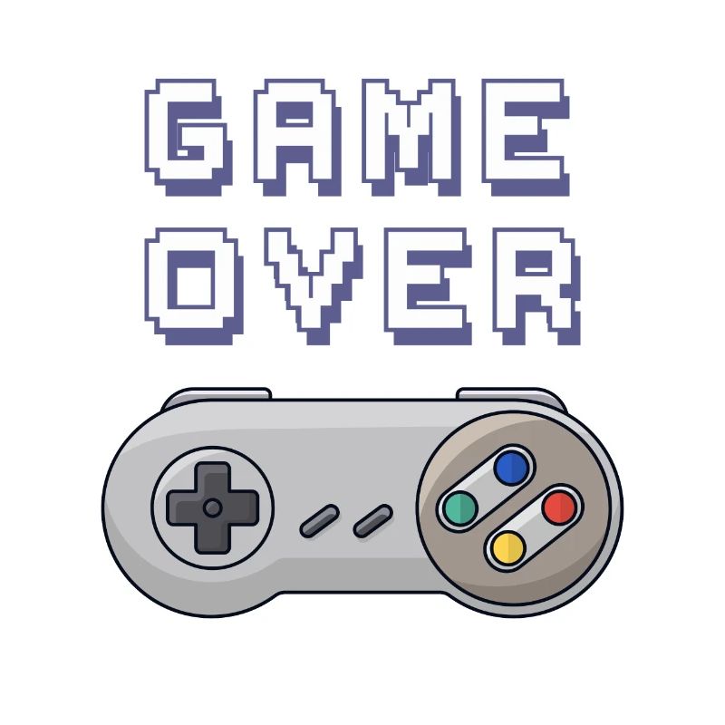 Game Over retro gaming controller