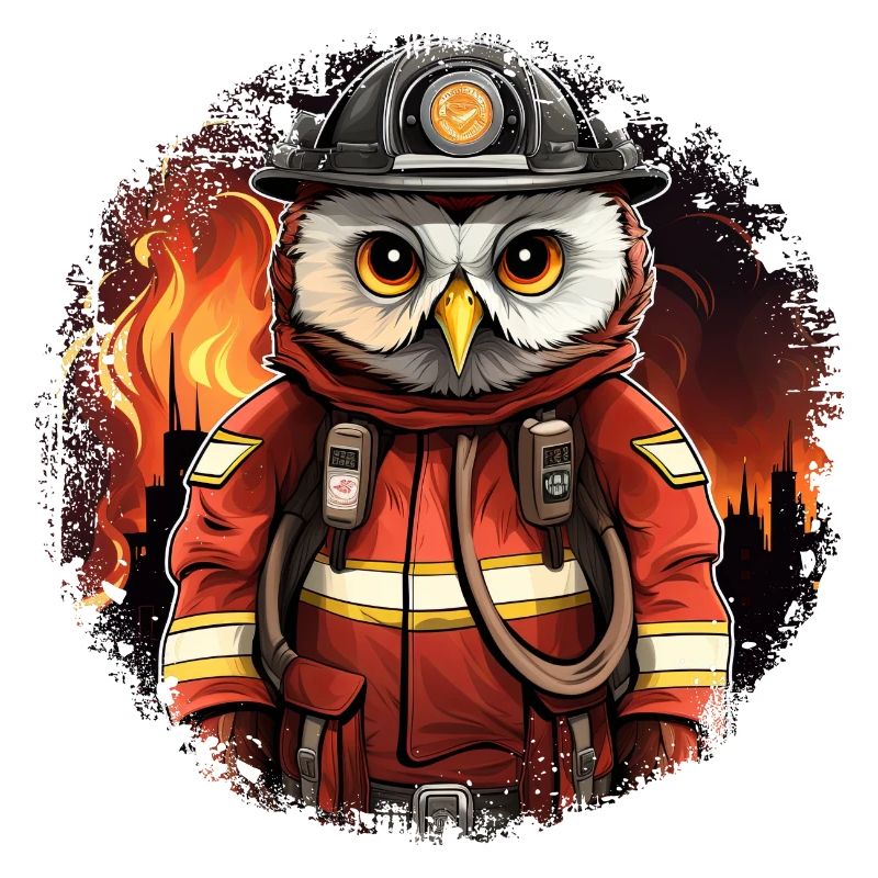 Feuerwehrfrau Eule