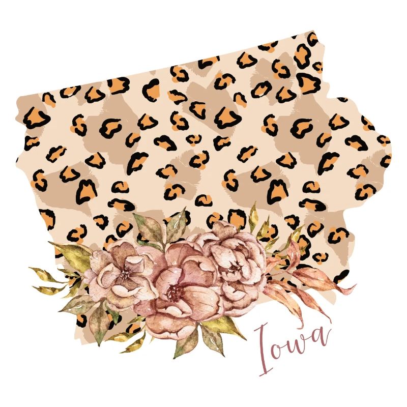 Leopard Pattern Map Leo State Of Iowa