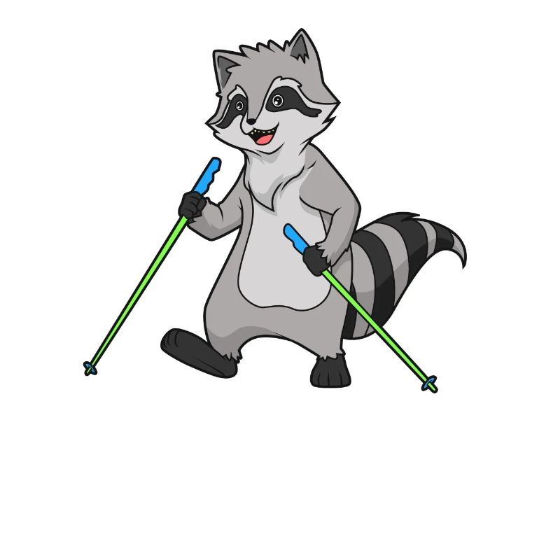 Nordic Walking Comic Waschbär