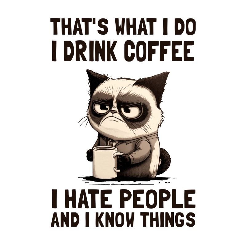 ärgerliche Katze Kater Grumpy Kaffee Katzenbild