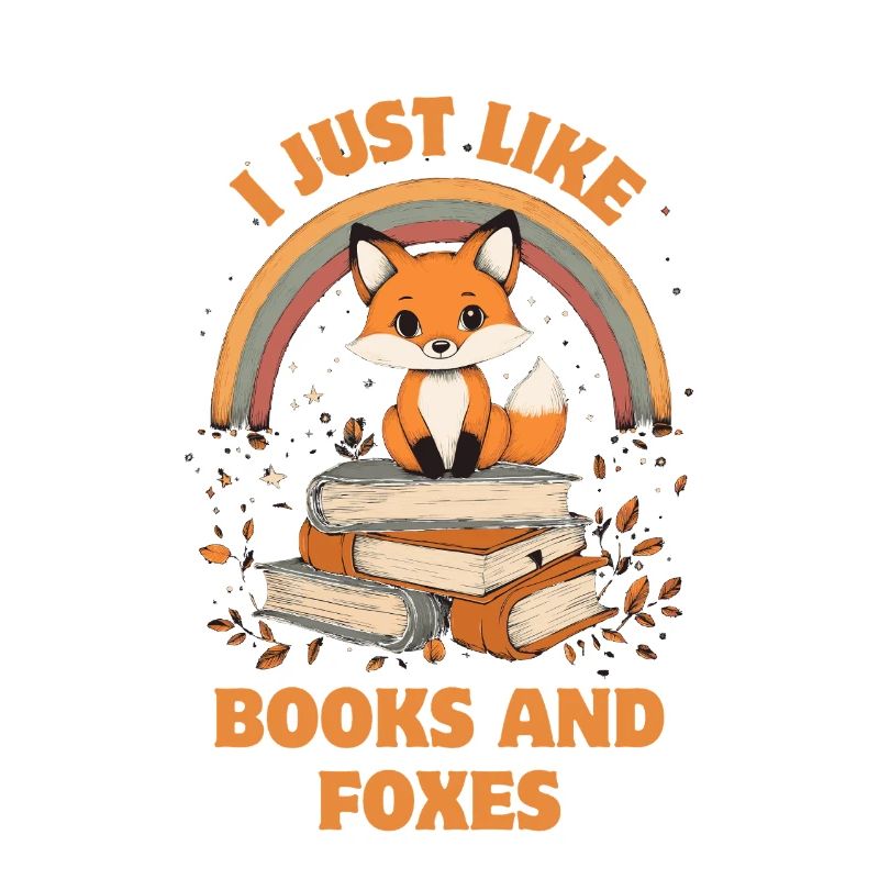 Cute Fox with Books