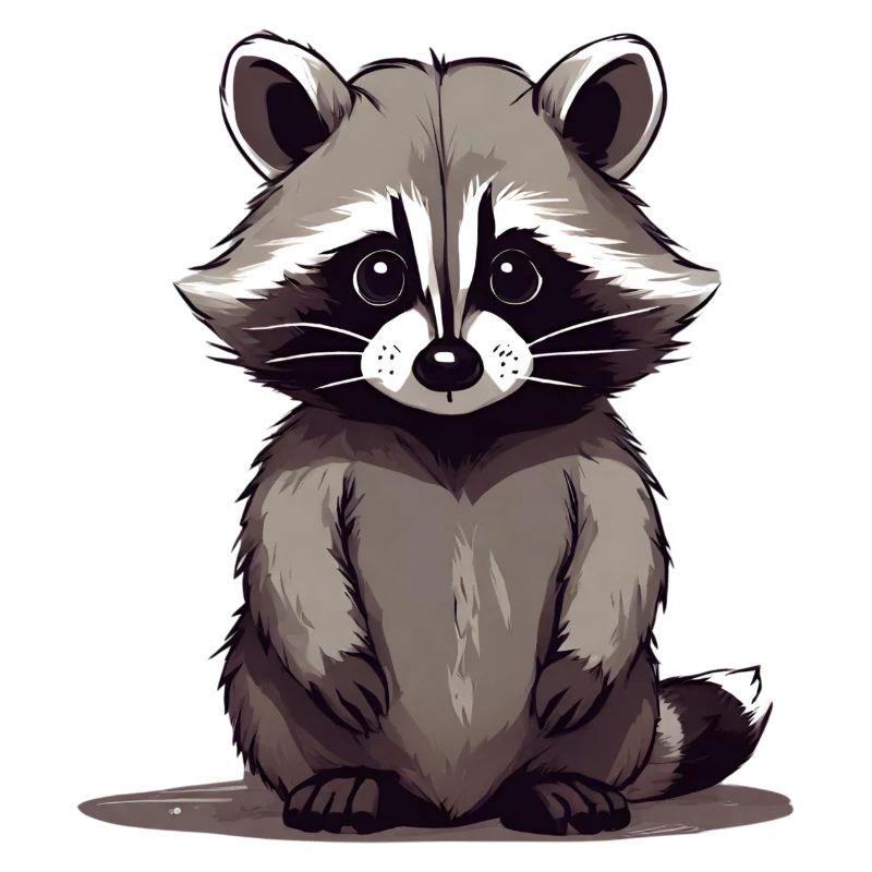 Waschbär sitzend